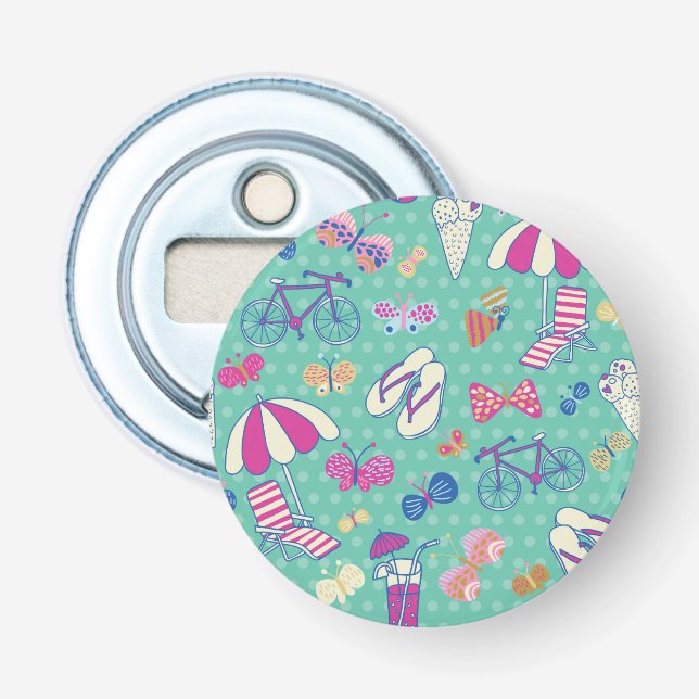 Schönes Muster mit Sommerelementen Flaschenöffner (Vorderseite)