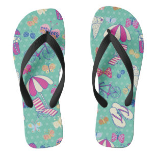 Schönes Muster mit Sommerelementen Flip Flops