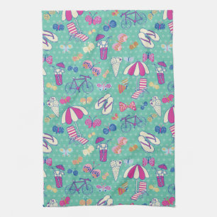 Schönes Muster mit Sommerelementen Küchentuch