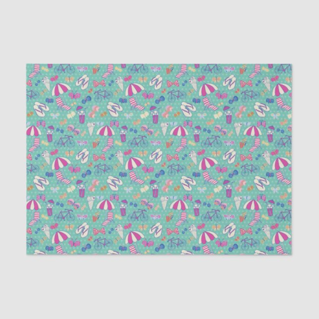 Schönes Muster mit Sommerelementen Seidenpapier (Vorderseite)