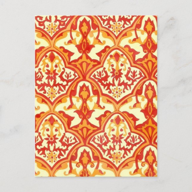 SCHÖNES MUSTER - ROT & ORANGE POSTKARTE (Vorderseite)