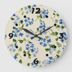 Schönes, nahtloses Blumenmuster Große Wanduhr