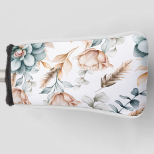 Schönes, nahtloses Blumenmuster mit Vintagem Golf Headcover