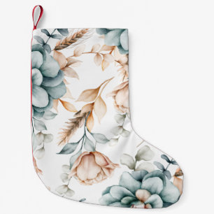 Schönes, nahtloses Blumenmuster mit Vintagem Kleiner Weihnachtsstrumpf