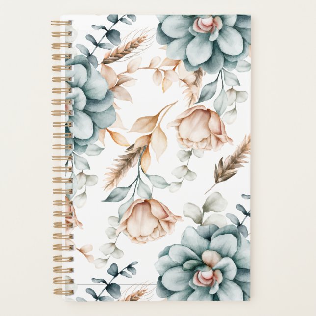 Schönes, nahtloses Blumenmuster mit Vintagem Planer (Vorderseite)
