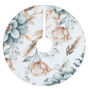 Schönes, nahtloses Blumenmuster mit Vintagem Polyester Weihnachtsbaumdecke