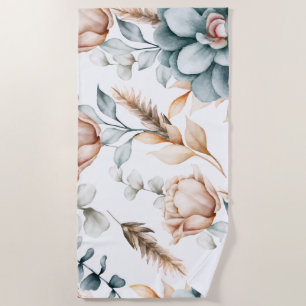 Schönes, nahtloses Blumenmuster mit Vintagem Strandtuch