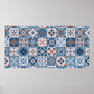 Schönes nahtloses Muster in modischer Farbe p Poster