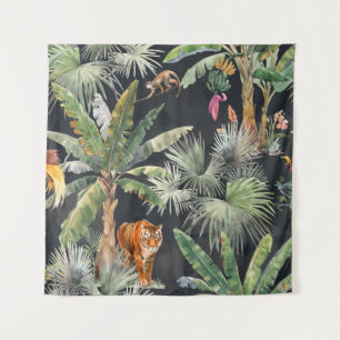 Schönes, nahtloses Muster mit Aquarell tropica Wandteppich
