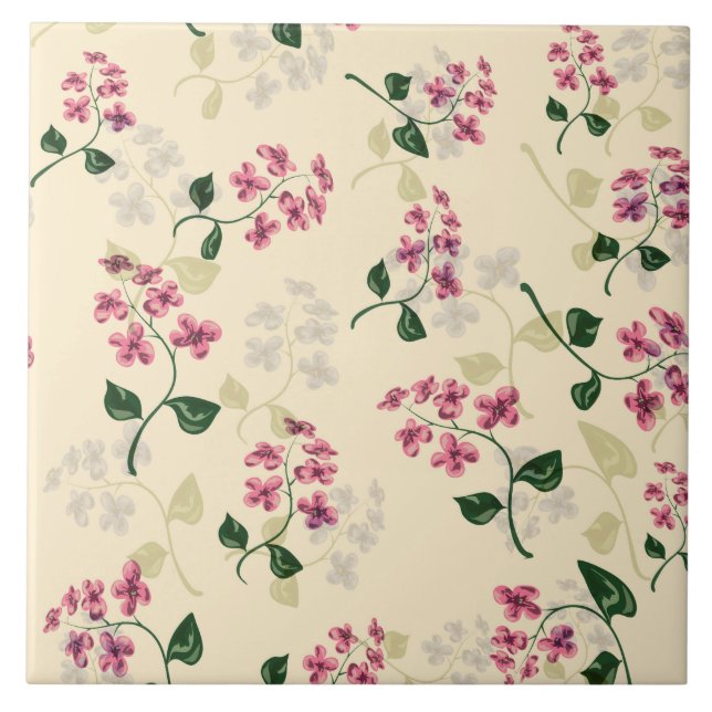 Schönes, nahtloses Muster vergiss-me-not pi Fliese (Vorderseite)