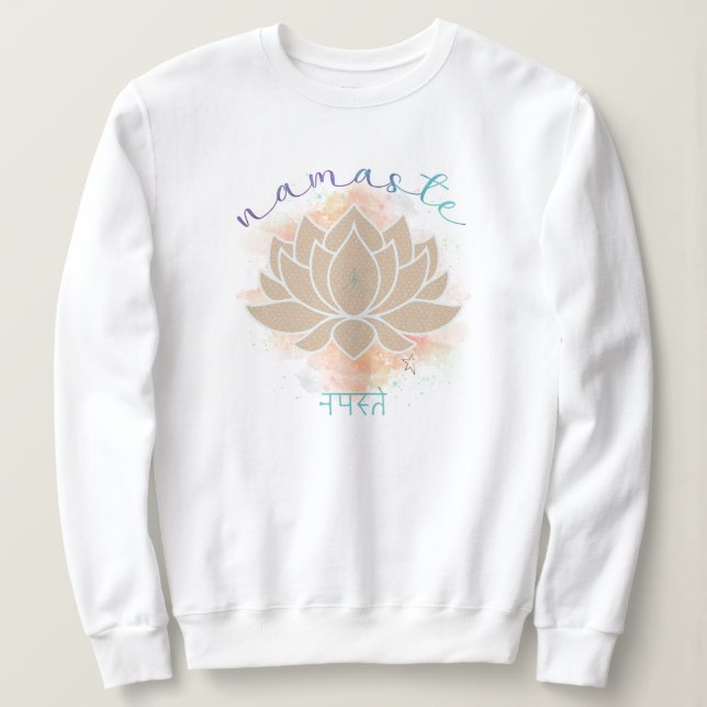 Schönes Namenswort geschrieben mit Lotus Design Sweatshirt (Design vorne)