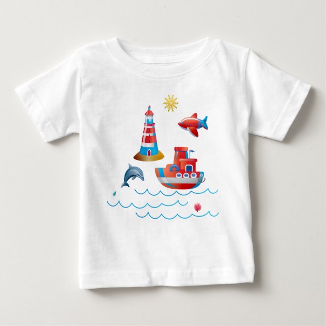 Schönes nautisches Design Baby T-shirt (Vorderseite)
