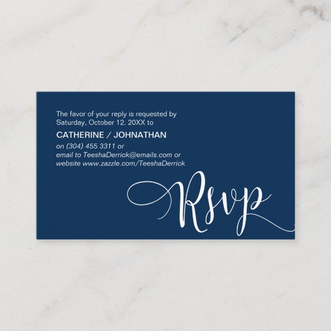 Schönes Navy Blue Script, UAWG response Begleitkarte (Vorderseite)