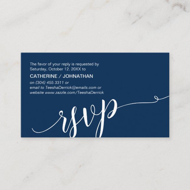 Schönes Navy Blue Script, UAWG response, Begleitkarte (Vorderseite)