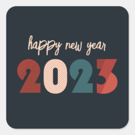 Schönes neues Jahr 2023 Urlaubsdesign Quadratischer Aufkleber