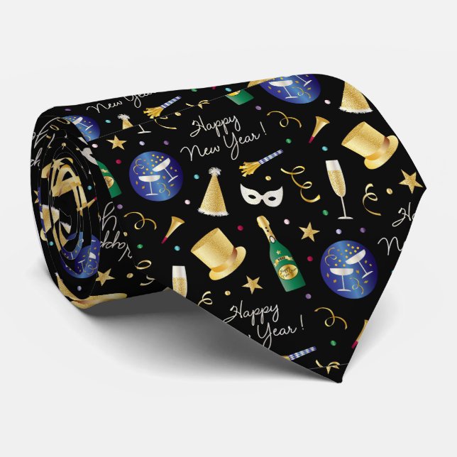 Schönes neues Jahr Krawatte (Gerollt)