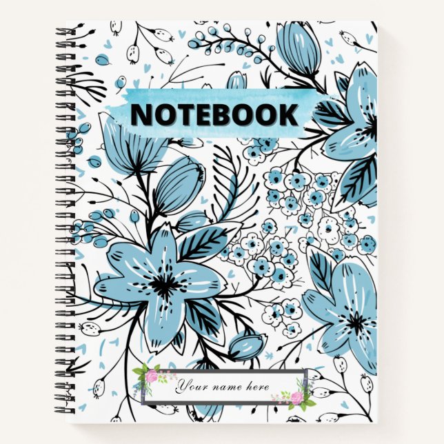 Schönes, Niedliches BlumenNotebook Notizbuch (Vorderseite)