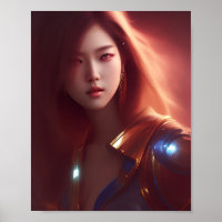 Schönes niedliches Kpop-Girl im futuristischen Sti