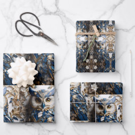 Schönes Niedliches Minimalistisches Owl Geschenkpapier Set