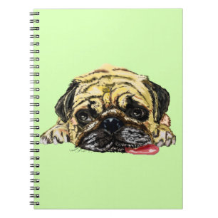 Schönes Notebook mit Mops Dog - Ihre Farben Notizblock