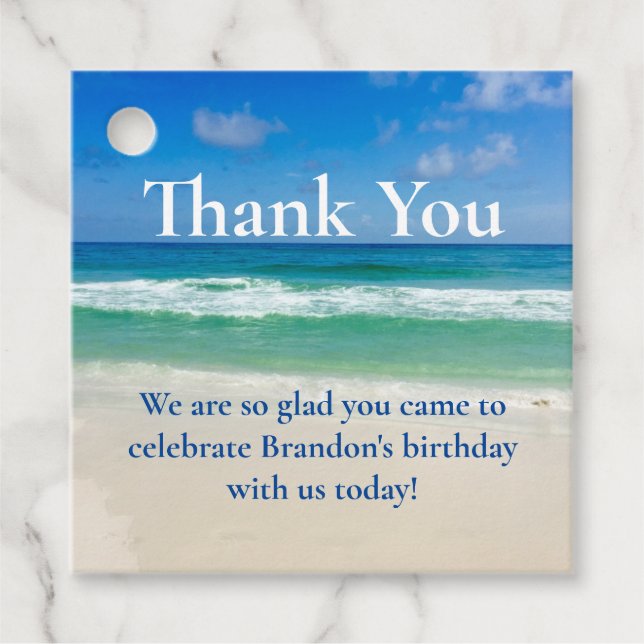 Schönes Ocean Wave Fotografy Beach Party Geschenkanhänger (Vorderseite)