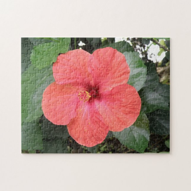 Schönes Orange Hibiskus Blume Puzzle (Horizontal)