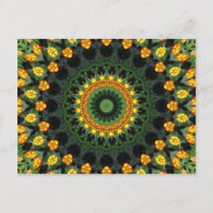 Schönes Orange und Gelbes Lantana Kaleidoskop 1 Postkarte