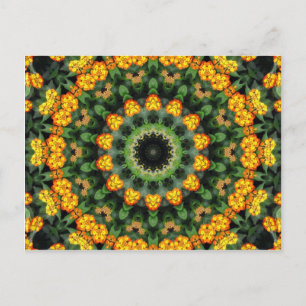 Schönes Orange und Gelbes Lantana Kaleidoskop 2 Postkarte