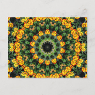 Schönes Orange und Gelbes Lantana Kaleidoskop 2 Postkarte