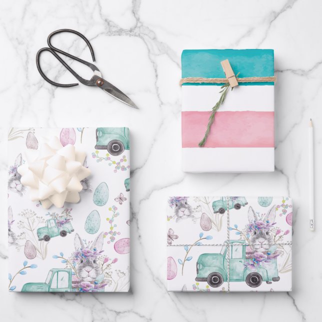 Schönes Osterfarbendesign Geschenkpapier Set (Vorderseite)