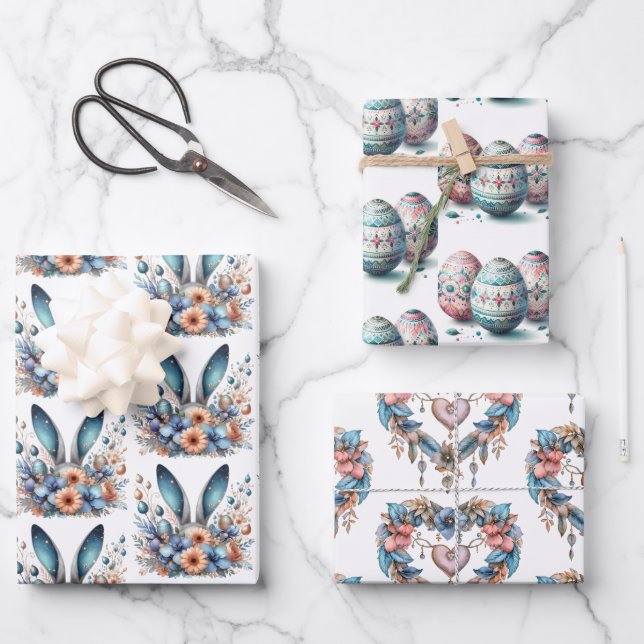 Schönes Ostern Geschenkpapier Set (Vorderseite)