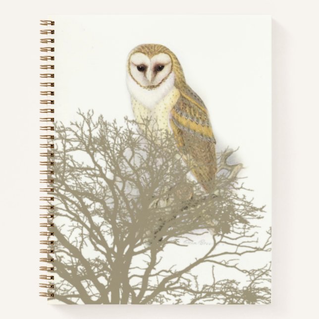Schönes Owl in Tree Spiral Notebook Notizbuch (Vorderseite)