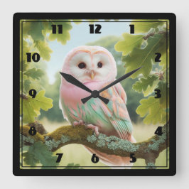 Schönes Owl Quadratische Wanduhr