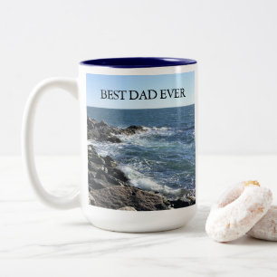 Schönes Ozean-Foto Bester Vater aller Zeiten Stran Zweifarbige Tasse
