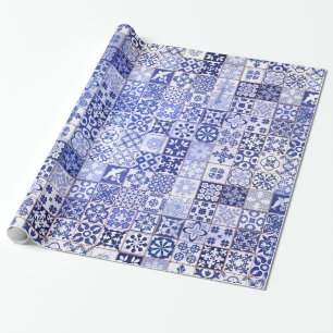 Schönes Packpapier mit Azulejos Muster
