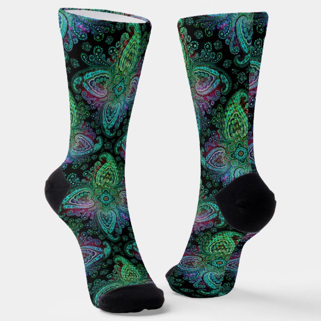 Schönes Paisley-Design Socken (Gewinkelt)