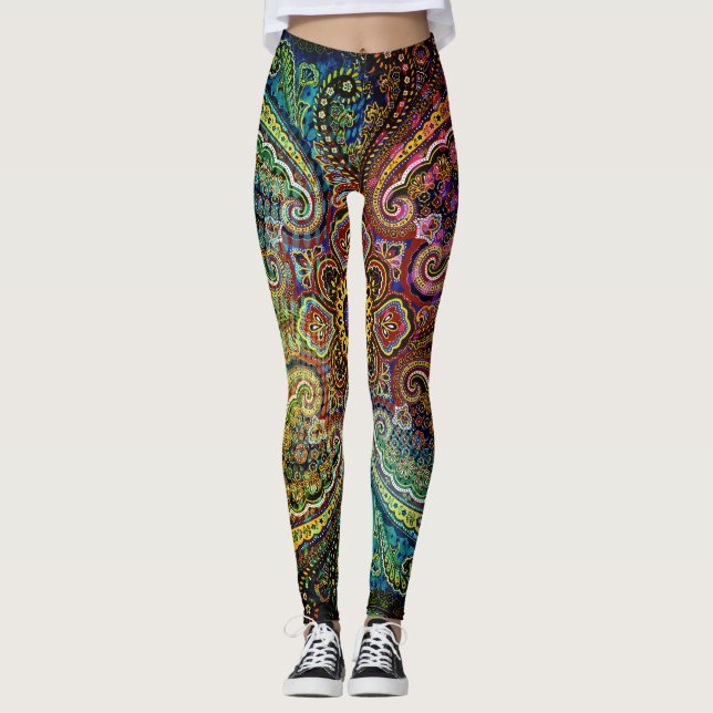 Schönes PAISLEY-Muster Leggings (Vorderseite)