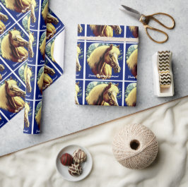 Schönes Palomino Pferd Geburtstag Geschenkpapier