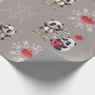 Schönes Panda Weihnachtswrapping Paper Geschenkpapier