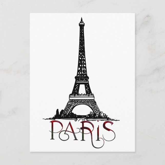 Schönes Paris, Eiffelturm Vintag Grunge Postkarte (Vorderseite)