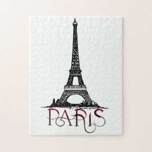Schönes Paris, Eiffelturm Vintage Puzzle
