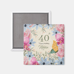 Schönes passendes rustikales botanisches Kunstwerk Magnet