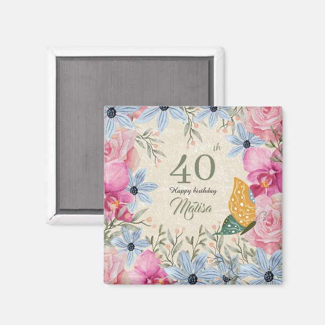 Schönes passendes rustikales botanisches Kunstwerk Magnet (Vorderseite/Rückseite)