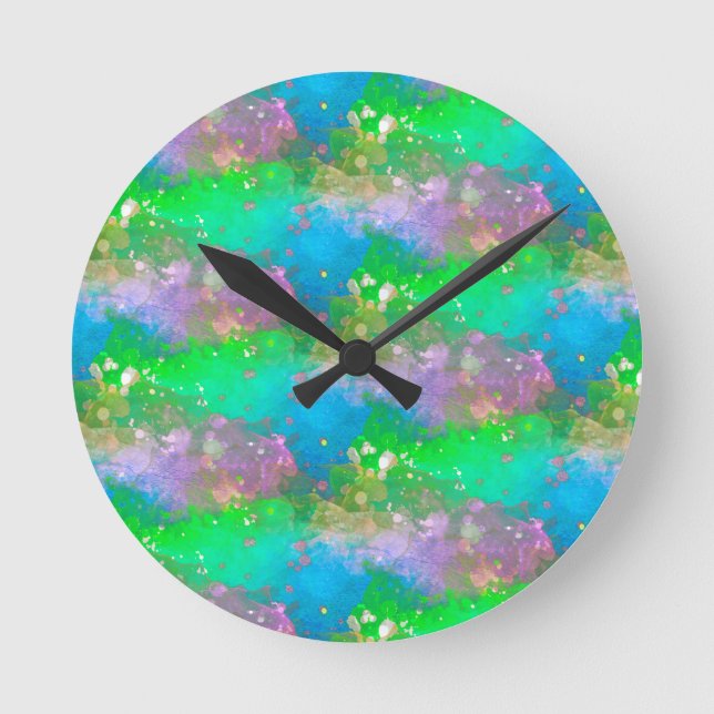 Schönes Pastell-Muster Runde Wanduhr (Vorderseite)