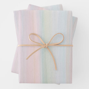 Schönes, pastellfarbenes Wasserfarben-Abstraktmust Geschenkpapier Set