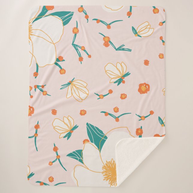 Schönes pastellfarbenes Wildblume elegantes, niedl Sherpadecke (Vorderseite)