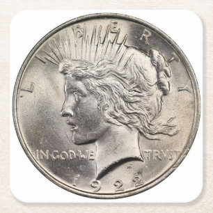 Schönes Peace Dollar Untersetzer Set