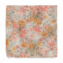 Schönes Peach Summer Floral Pocket Taschentuch Halstuch