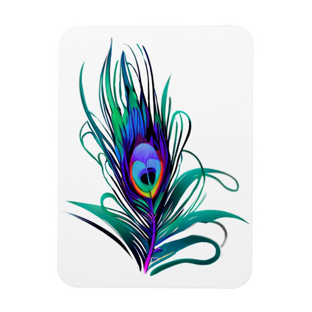 Schönes Peacock Feather Magnet (Vertikal)