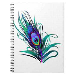 Schönes Peacock Feather Notizblock